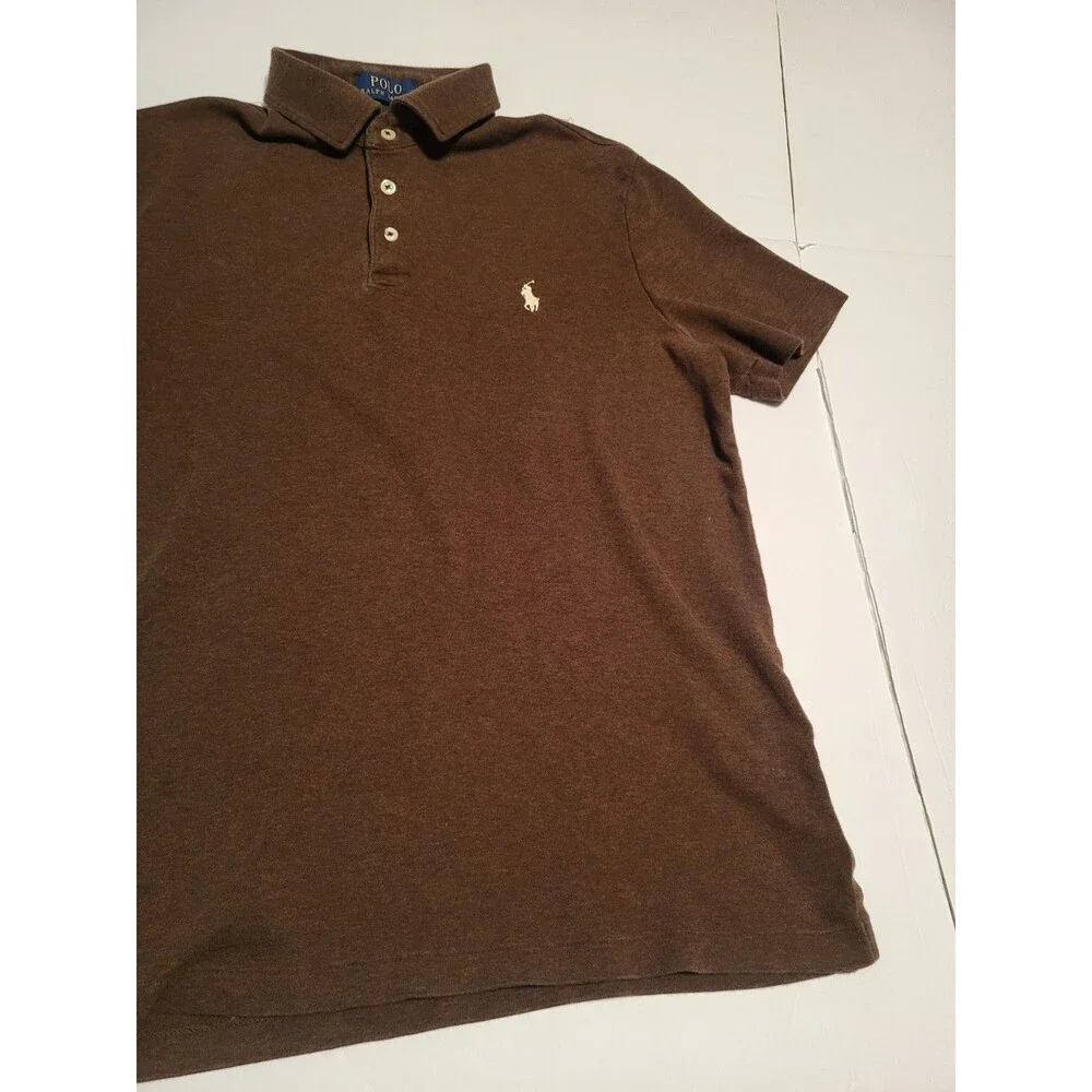 (#16) Polo By Ralph Lauren Short Sleeve Size Men's Medium Brown